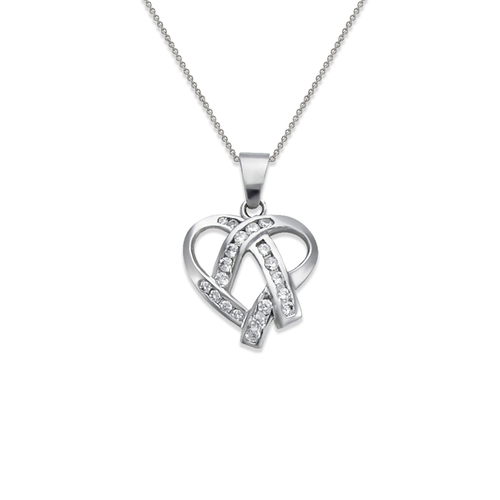 663-014W Heart CZ Pendant