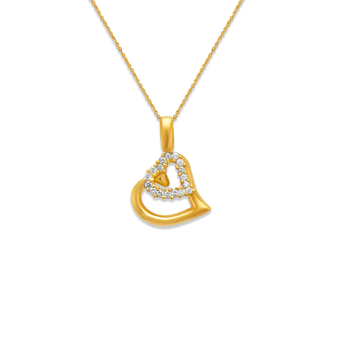 663-015 Two Hearts CZ Pendant