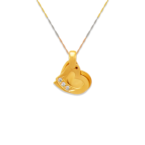 663-016 Two Hearts CZ Pendant