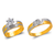 473-664ZS Two Tone Wedding Trio Ring Set