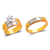 473-697TS Tricolor Wedding Trio Ring Set