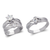 473-810WS White Wedding Trio Ring Set