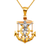 468-111 38mm Fancy Jesus Anchor CZ Pendant