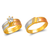 473-661TS Tricolor Wedding Trio Ring Set