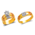 473-679TS Tricolor Wedding Trio Ring Set