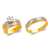 473-861ZS Two Tone Wedding Trio Ring Set