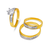 473-861ZS Two Tone Wedding Trio Ring Set