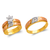 473-870TS Tricolor Wedding Trio Ring Set