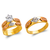 473-873TS Tricolor Wedding Trio Ring Set