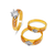 473-873TS Tricolor Wedding Trio Ring Set