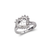 573-207W Ladies White 15 Anos Heart Ring