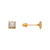 343-092 Square Diamond Cut CZ Stud Earrings