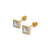 343-092 Square Diamond Cut CZ Stud Earrings