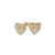 343-227 Double Heart CZ Stud Earrings