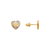 343-225 Diamond Cut Heart Stud Earrings