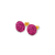 343-503PK Pink Flat Ball Enamel CZ Stud Earrings 8mm