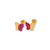 343-508PK Pink Butterfly Enamel CZ Stud Earrings