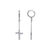 443-123W Fancy Cross Dangling CZ Earrings