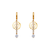 443-129 Fancy Double Circle Dangling CZ Earrings