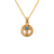 367-045BL Blue Round Mini Cross Enamel CZ Pendant