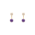 343-602PL Purple Amethyst Telephone CZ Stud Earrings