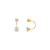 343-602WH White Telephone CZ Stud Earrings