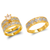 473-879ZS Two Tone Wedding Trio Ring Set