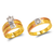 473-885TS Tricolor Wedding Trio Ring Set