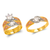 473-891TS Tricolor Wedding Trio Ring Set