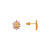 343-306PK Pink Guadalupe Flower CZ Stud Earrings