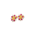 343-306RD Red Guadalupe Flower CZ Stud Earrings