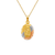 362-602T-013 Oval Guadalupe & Sacred Heart Two-Sided Scapular Pendant