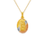 362-602T-016 Oval Guadalupe & Sacred Heart Two-Sided Scapular Pendant