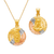 362-653T-020 Round Guadalupe & Sacred Heart Two-Sided Scapular Pendant