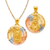 362-653T-027 Round Guadalupe & Sacred Heart Two-Sided Scapular Pendant