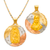362-653T-033 Round Guadalupe & Sacred Heart Two-Sided Scapular Pendant