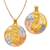 362-653T-033 Round Guadalupe & Sacred Heart Two-Sided Scapular Pendant