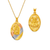 362-901T-021 Oval Guadalupe & Sacred Heart Two-Sided Scapular Pendant