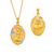 362-901T-025 Oval Guadalupe & Sacred Heart Two-Sided Scapular Pendant