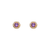 343-160PL 3mm Purple Round CZ Stud Earrings