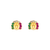 343-318MX Guadalupe Horseshoe CZ Stud Earrings