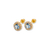 343-162LB Light Blue Solitaire Halo CZ Stud Earrings