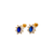 343-163BL Blue Flower Halo CZ Stud Earrings