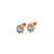 343-163LB Light Blue Flower Halo CZ Stud Earrings