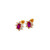 343-163RD Red Flower Halo CZ Stud Earrings
