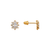 343-163WH White Flower Halo CZ Stud Earrings
