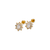 343-163WH White Flower Halo CZ Stud Earrings