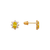 343-163YE Yellow Flower Halo CZ Stud Earrings