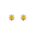 343-163YE Yellow Flower Halo CZ Stud Earrings