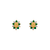 343-306GR Green Guadalupe Flower CZ Stud Earrings